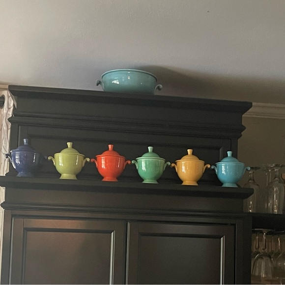 FiestaWare Vintage Cobalt Blue Covered sugar Bowl - Picture 5 of 6